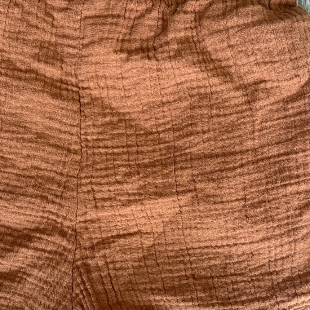 H&M Women's Rust Orange Textured Drawstring Shorts - Picture 4 of 4